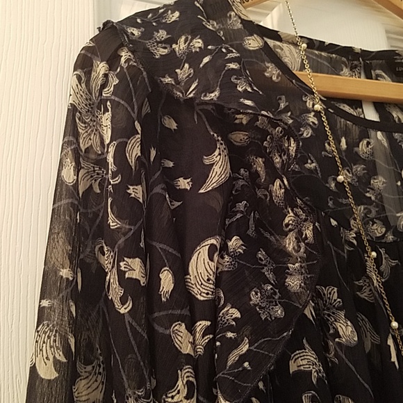 LUCKY BRAND | Sweet Chiffon Peasant Top NEW! - Picture 6 of 8